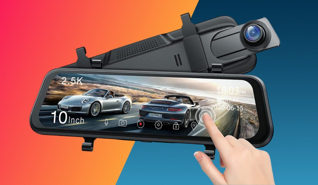 Jansite 10 Mirror Dash Cam Front and Rear